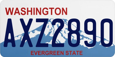 WA license plate AXZ2890