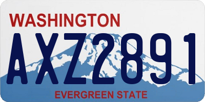 WA license plate AXZ2891