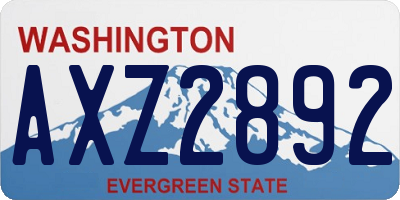 WA license plate AXZ2892