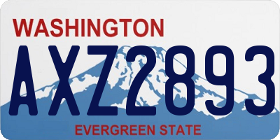 WA license plate AXZ2893