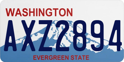 WA license plate AXZ2894
