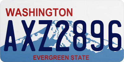 WA license plate AXZ2896