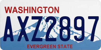 WA license plate AXZ2897