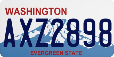 WA license plate AXZ2898