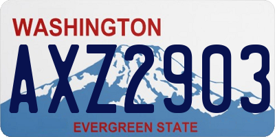 WA license plate AXZ2903