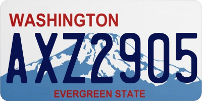 WA license plate AXZ2905