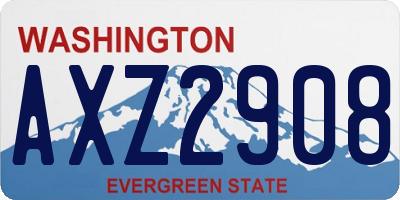 WA license plate AXZ2908