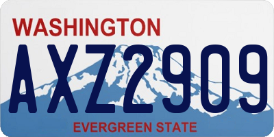 WA license plate AXZ2909