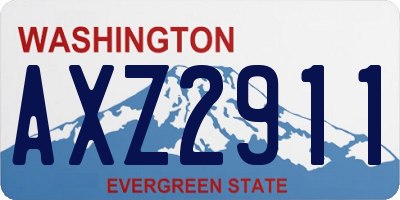 WA license plate AXZ2911