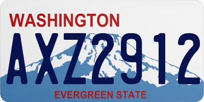WA license plate AXZ2912