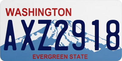 WA license plate AXZ2918