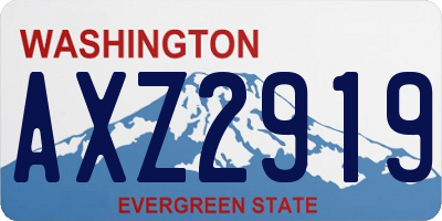 WA license plate AXZ2919