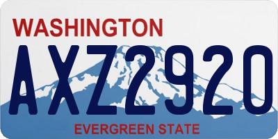 WA license plate AXZ2920