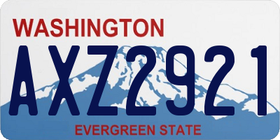 WA license plate AXZ2921