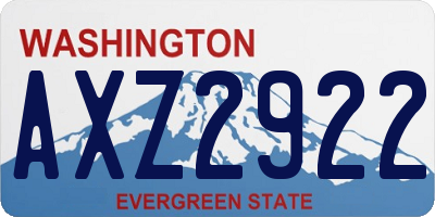 WA license plate AXZ2922