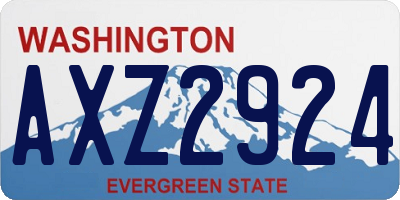 WA license plate AXZ2924