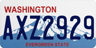 WA license plate AXZ2929