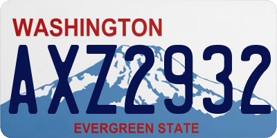 WA license plate AXZ2932
