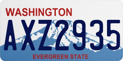 WA license plate AXZ2935
