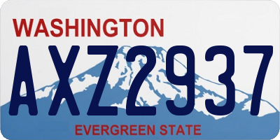WA license plate AXZ2937