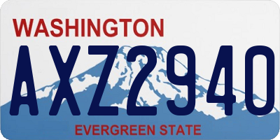 WA license plate AXZ2940