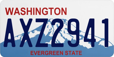 WA license plate AXZ2941