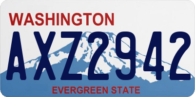 WA license plate AXZ2942