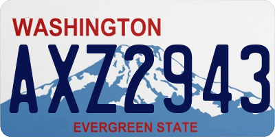 WA license plate AXZ2943