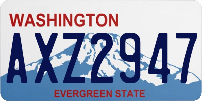 WA license plate AXZ2947