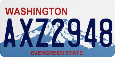 WA license plate AXZ2948