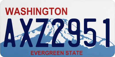 WA license plate AXZ2951