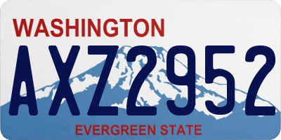WA license plate AXZ2952