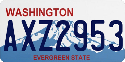 WA license plate AXZ2953