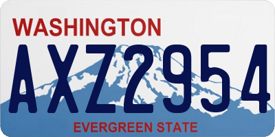 WA license plate AXZ2954