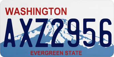 WA license plate AXZ2956