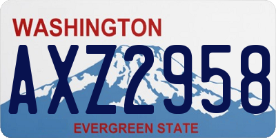 WA license plate AXZ2958