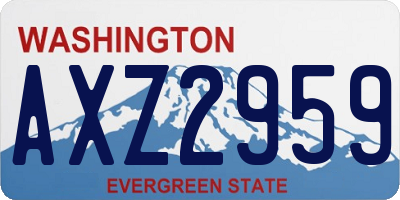 WA license plate AXZ2959
