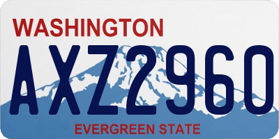 WA license plate AXZ2960