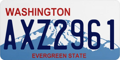 WA license plate AXZ2961