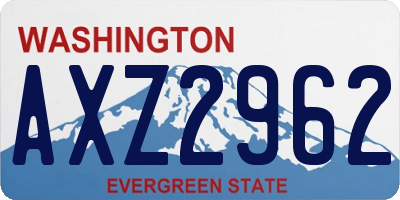 WA license plate AXZ2962