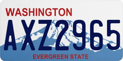 WA license plate AXZ2965