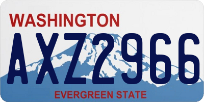 WA license plate AXZ2966