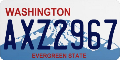 WA license plate AXZ2967