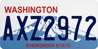 WA license plate AXZ2972
