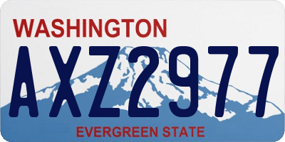 WA license plate AXZ2977