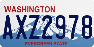 WA license plate AXZ2978