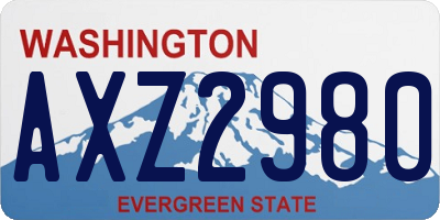 WA license plate AXZ2980