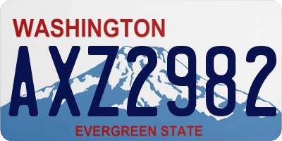 WA license plate AXZ2982