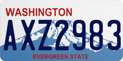 WA license plate AXZ2983