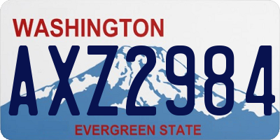 WA license plate AXZ2984